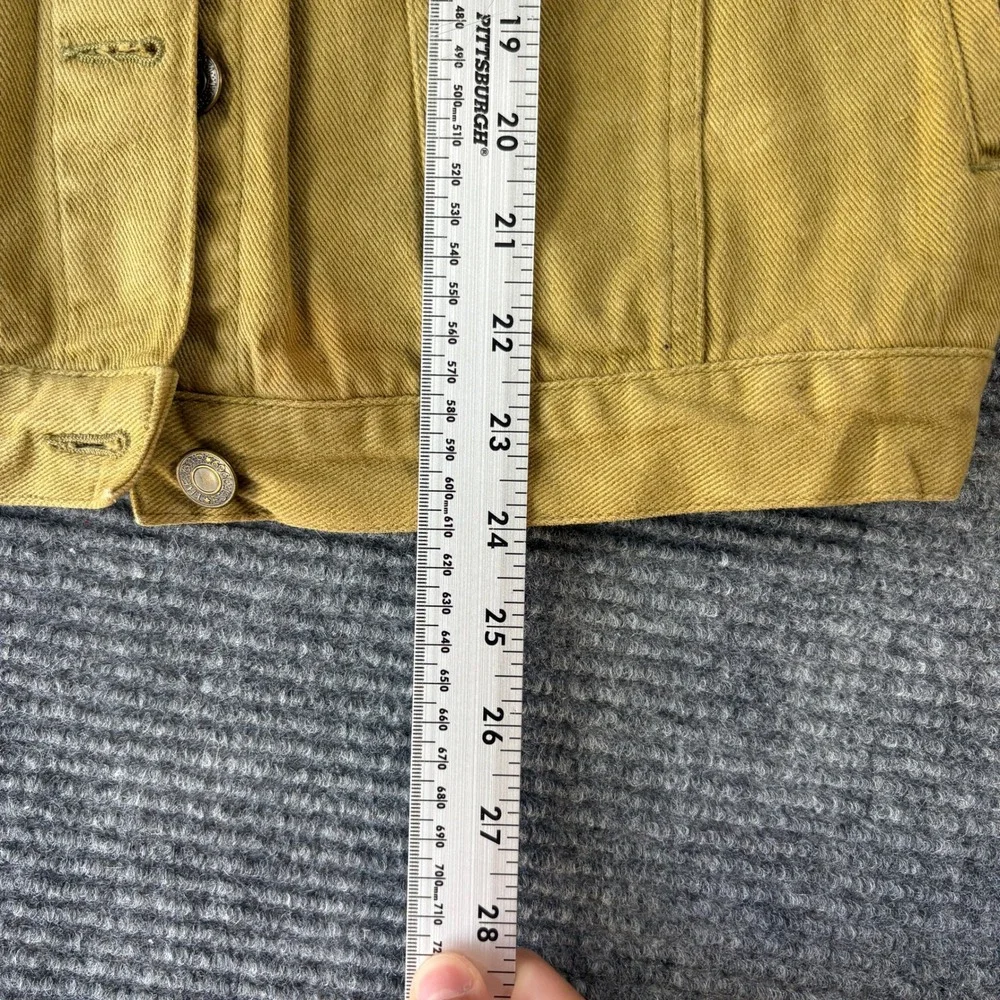 Vintage GAP Mustard Yellow Cotton Trucker Jacket Mens Medium 90s Chore Coat